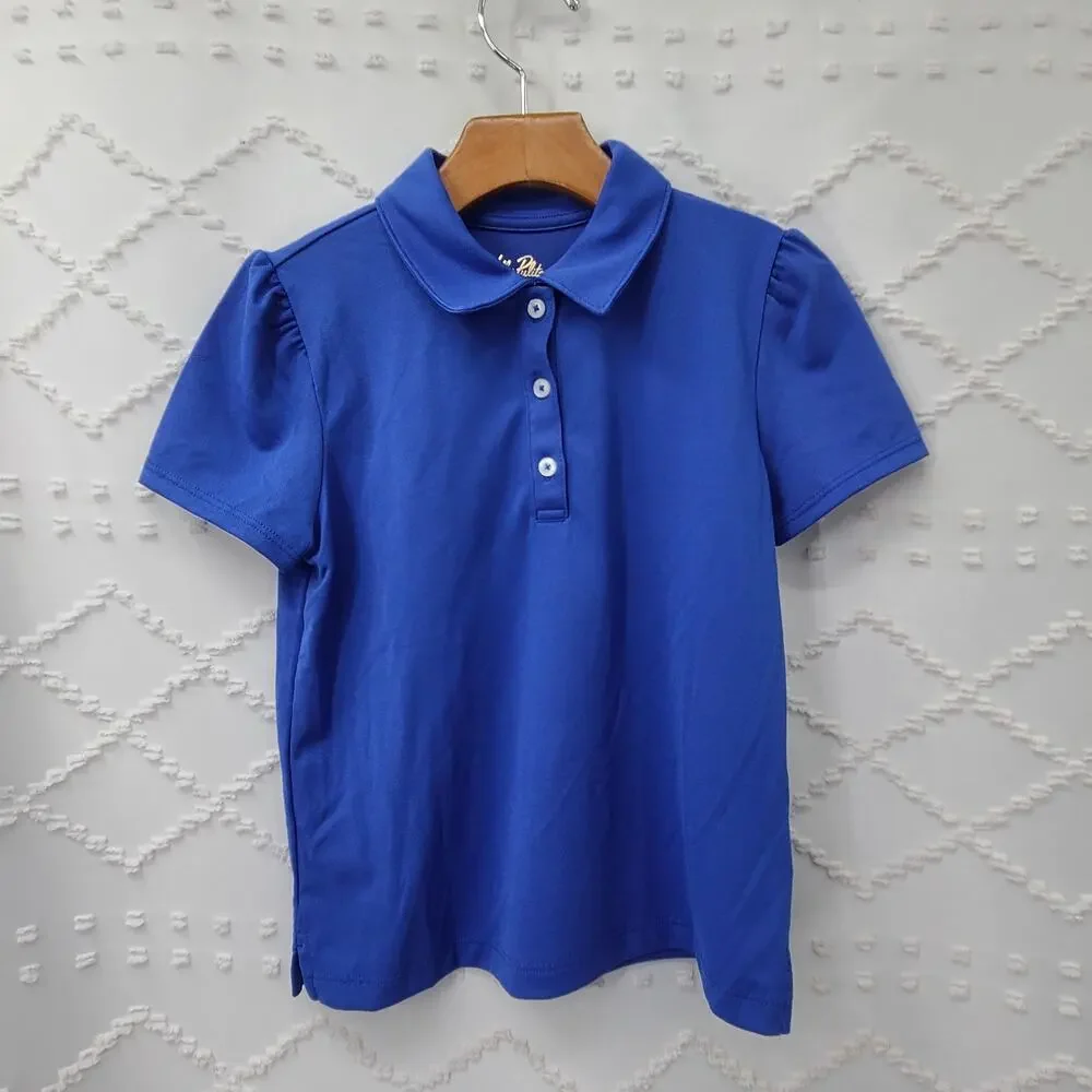 Lilly Pulitzer Luxletic mini Frida polo Girls Blue Large 8/10 Preppy Resortwear